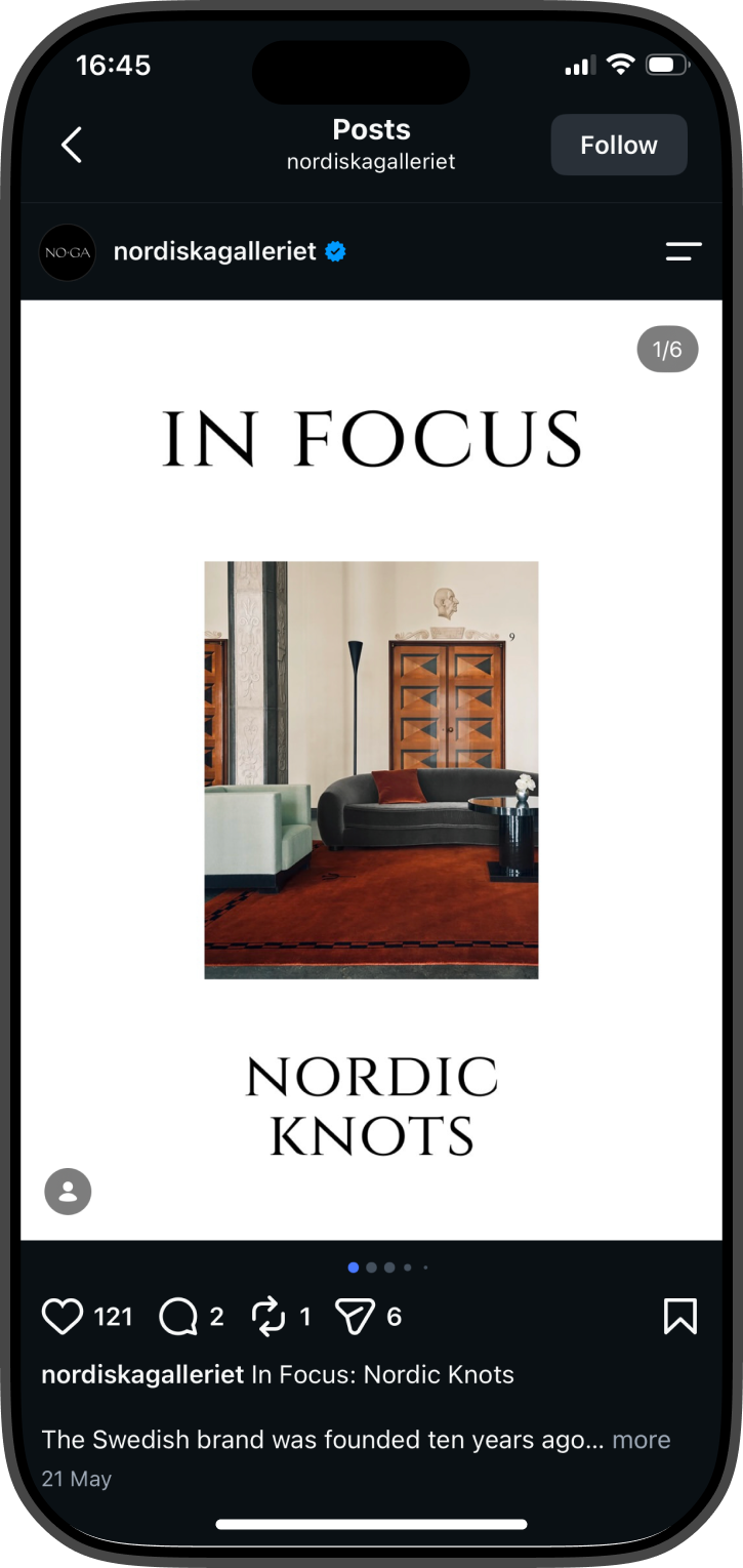 Nordic Knots editorial Instagram post